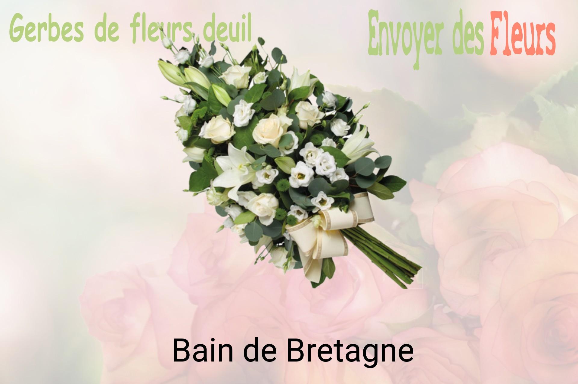 Gerbe de fleurs de deuil livrée à Bain-de-Bretagne